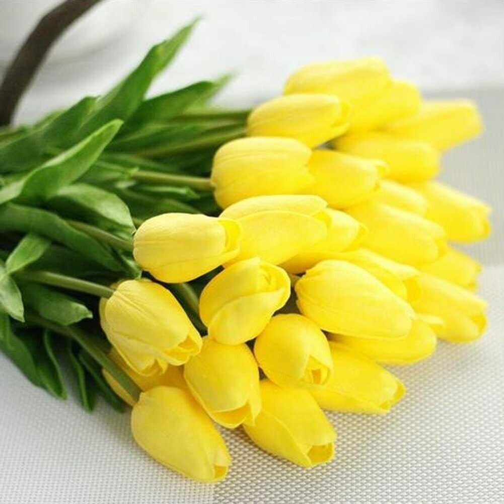 10 Pcs Real Touch Artificial Tulips for Wedding and Home Decor