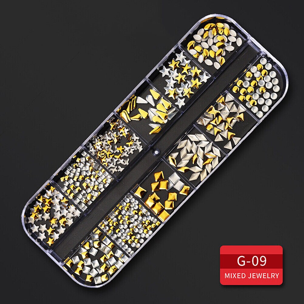 Kitcheniva Nail Glitter Flakes Sequins Rhinestones Pearl Nail Art