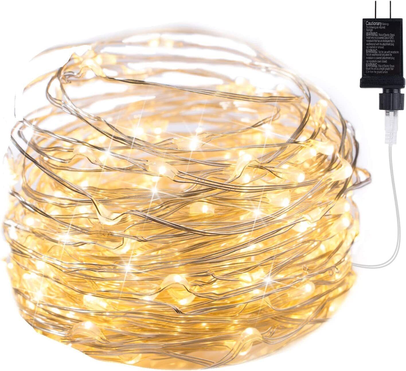 100 LED Fairy Lights Plug in String Light Outdoor