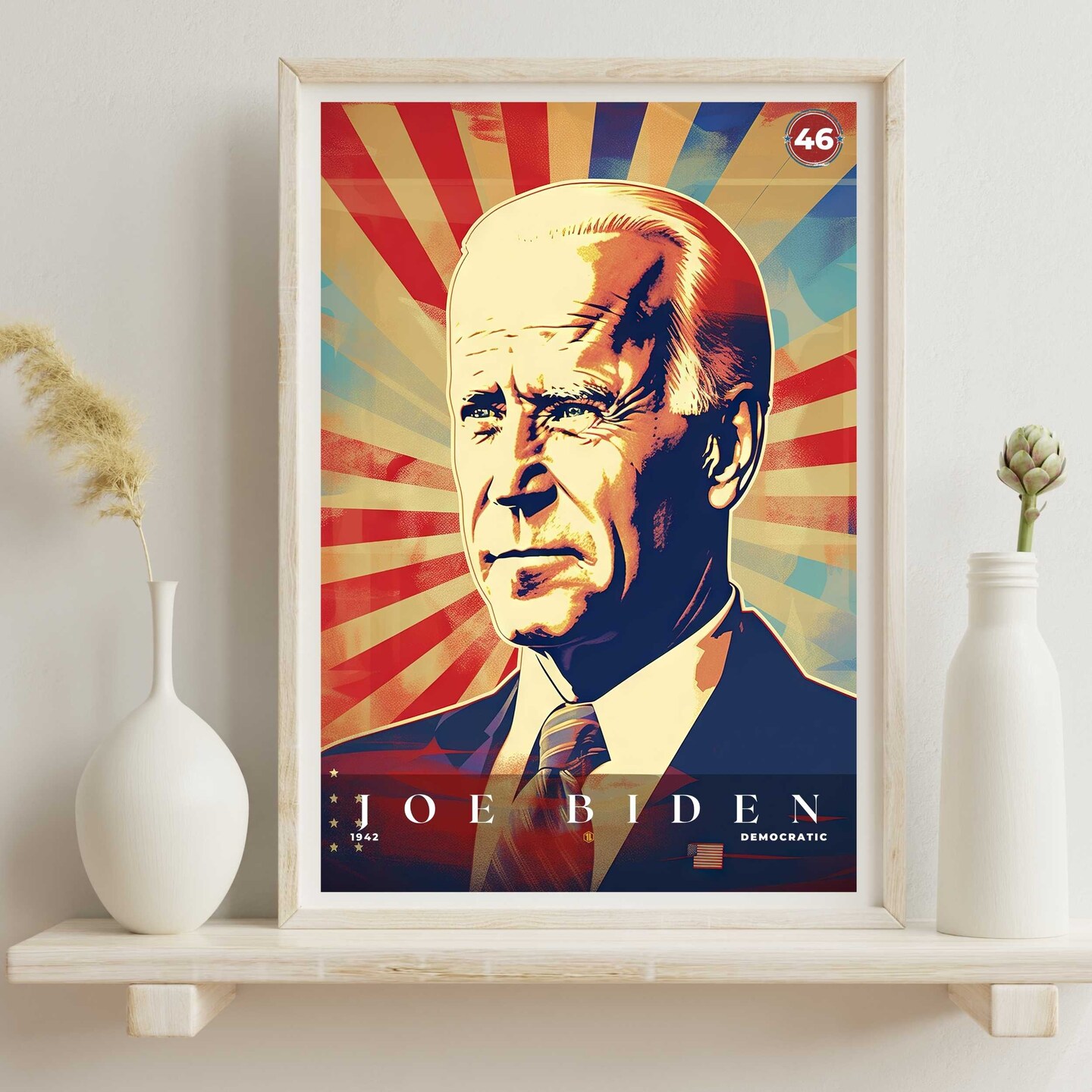 Framed 2024 11x14 Inch Painting of Joe Biden