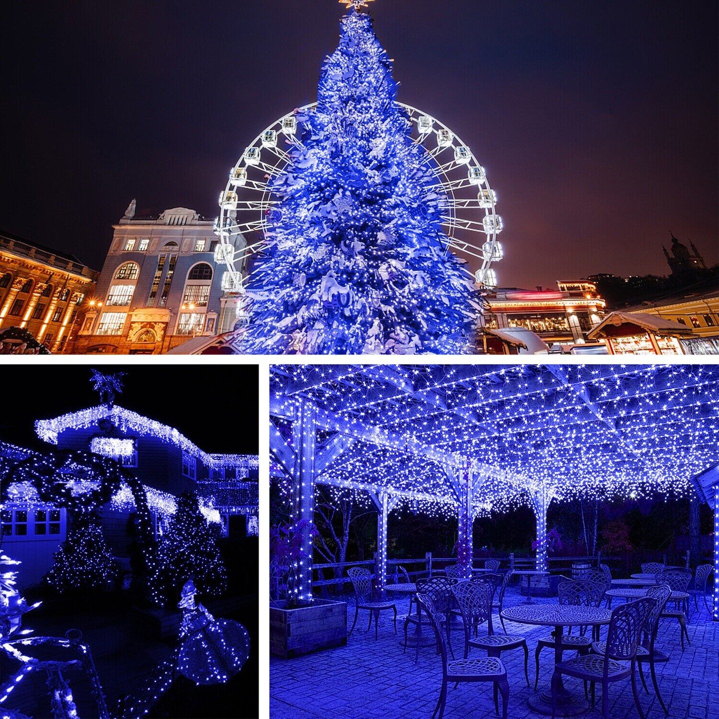 100LED Sound-Activated Christmas Lights with Remote and App Control