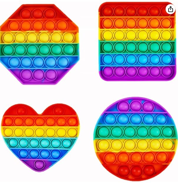 Push Pop Fidget Sensory Toys Set,Stress Relief Gifts for Kids & Adults,Pop Bulk & Party Favors,Random 4 Pcs Fidget Toys Toddler Easter Gifts, Party Supplies, and Classroom Prizes