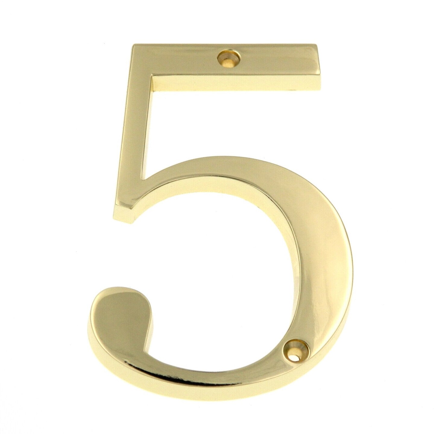 Polished Brass Metal Flush House Address Numbers with Bold Readable Font