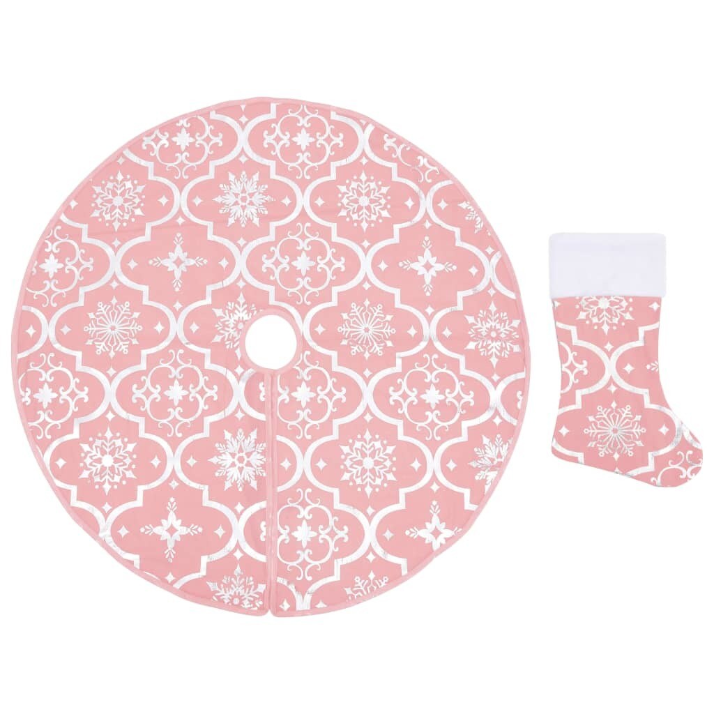 Luxury Christmas Tree Skirt with Sock 4 ft Fabric