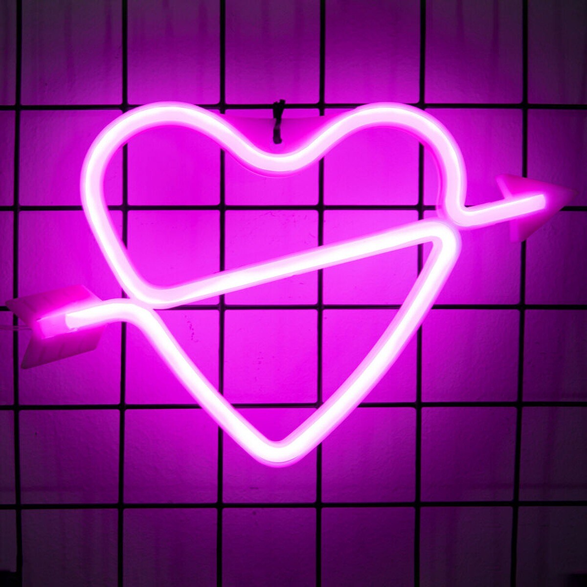 Modern Heart Love Valentine LED Sign Light Wall