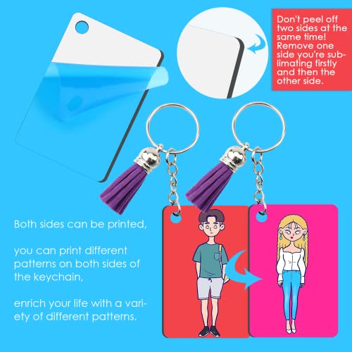 HTVRONT Sublimation Keychain Blanks Bulk - 120Pcs Sublimation