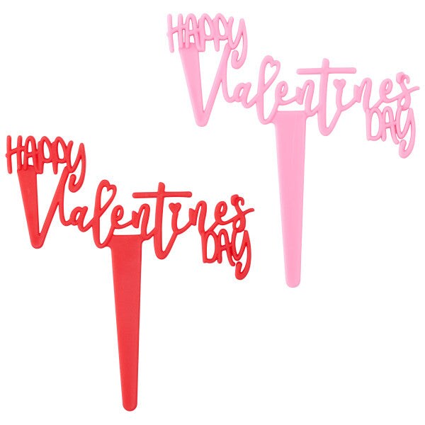 Happy Valentine&#x27;s Day Script DecoPics&#xAE; Cupcake Decoration, 12ct