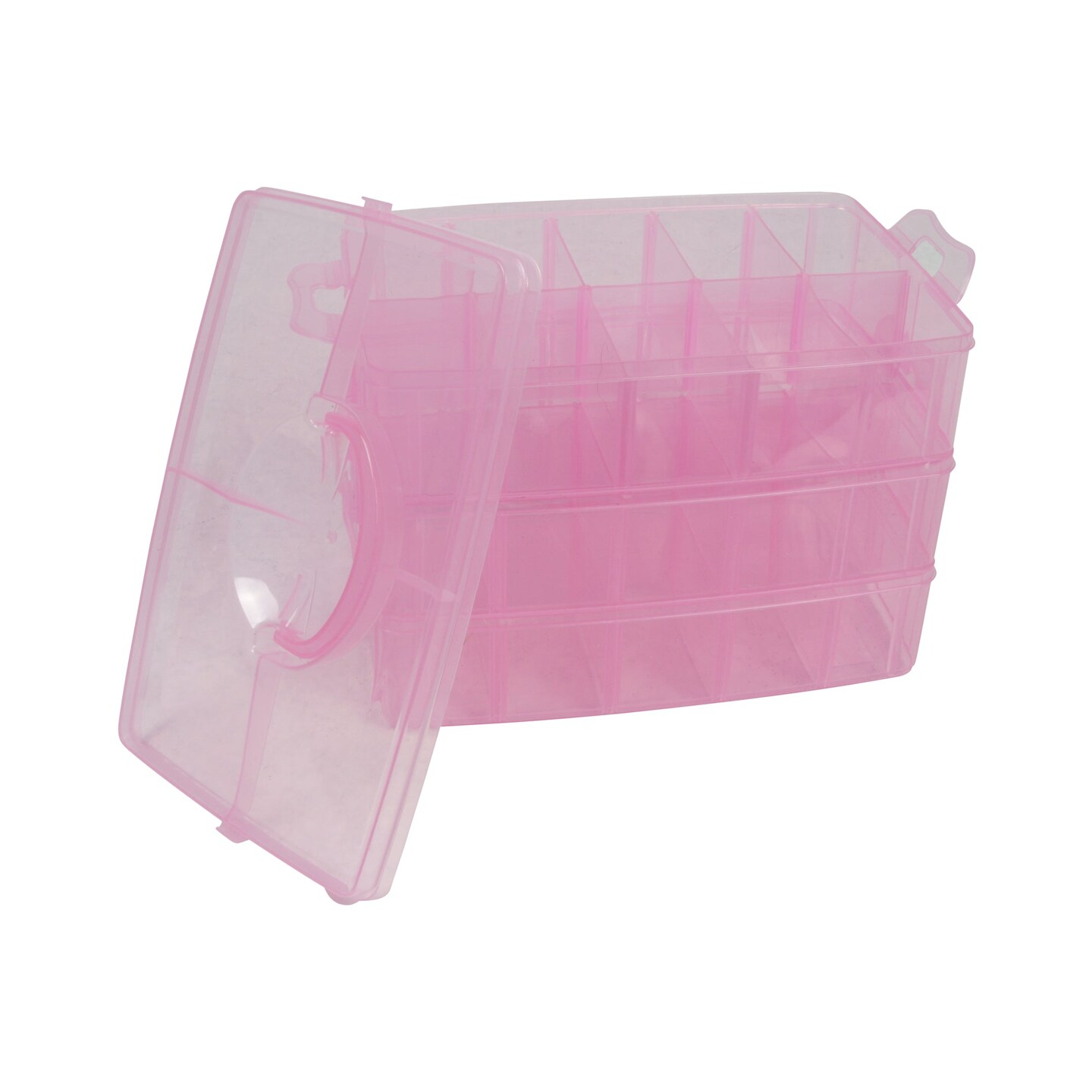 Stackable Storage Container, Pink - 30 Compartments