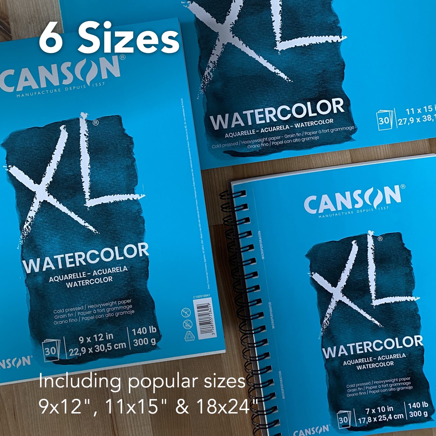 Canson XL Watercolor Pads, 9 In. x 12 In., Pad Of 30 (100510941) (98773)