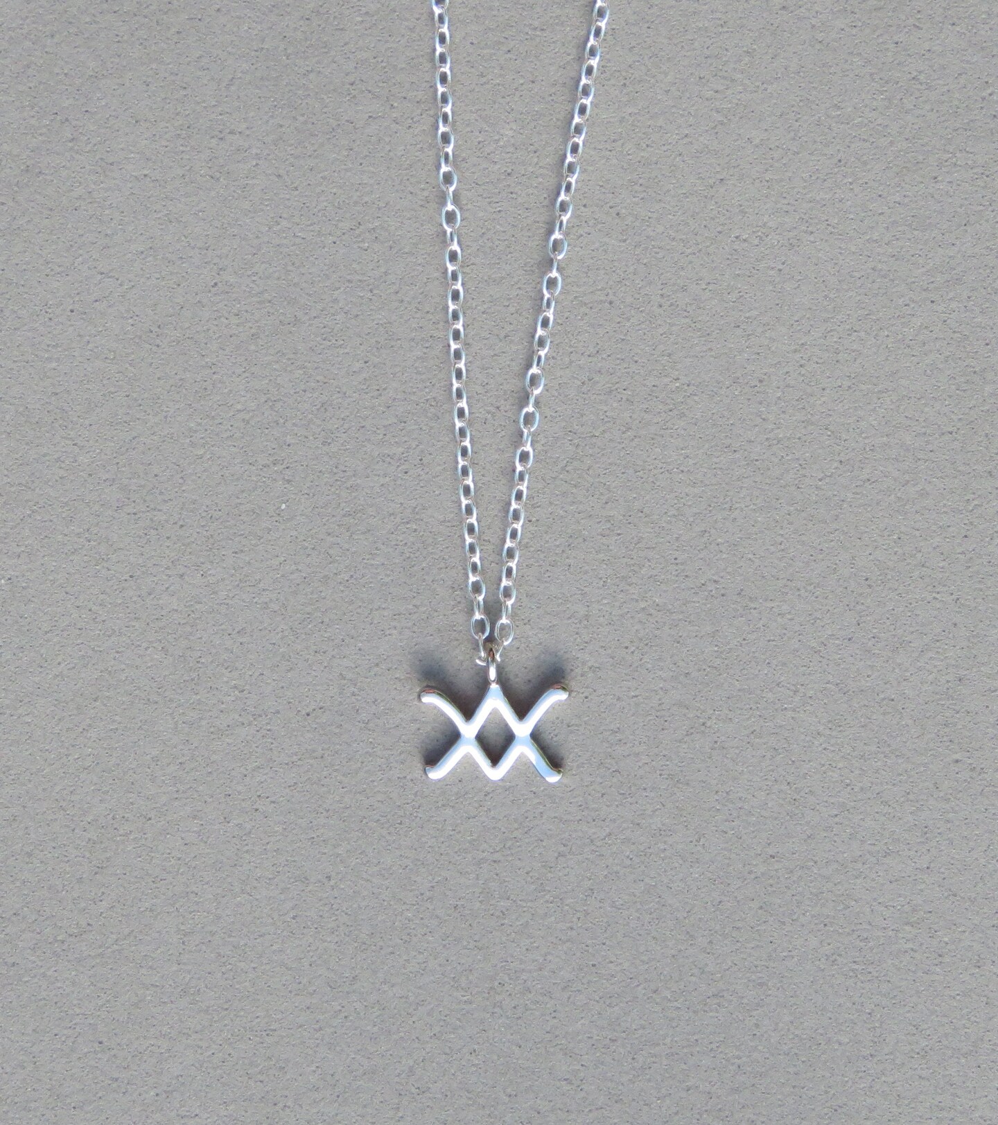 AQUARIUS Zodiac Small Sterling Silver Necklace |  flyingtutu,jewelry,handmade jewelry,sterling silver