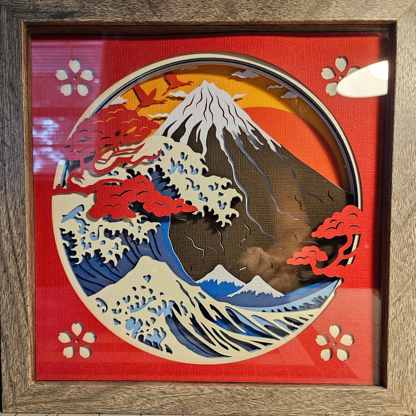 The Great Wave Shadowbox Art | Artovision