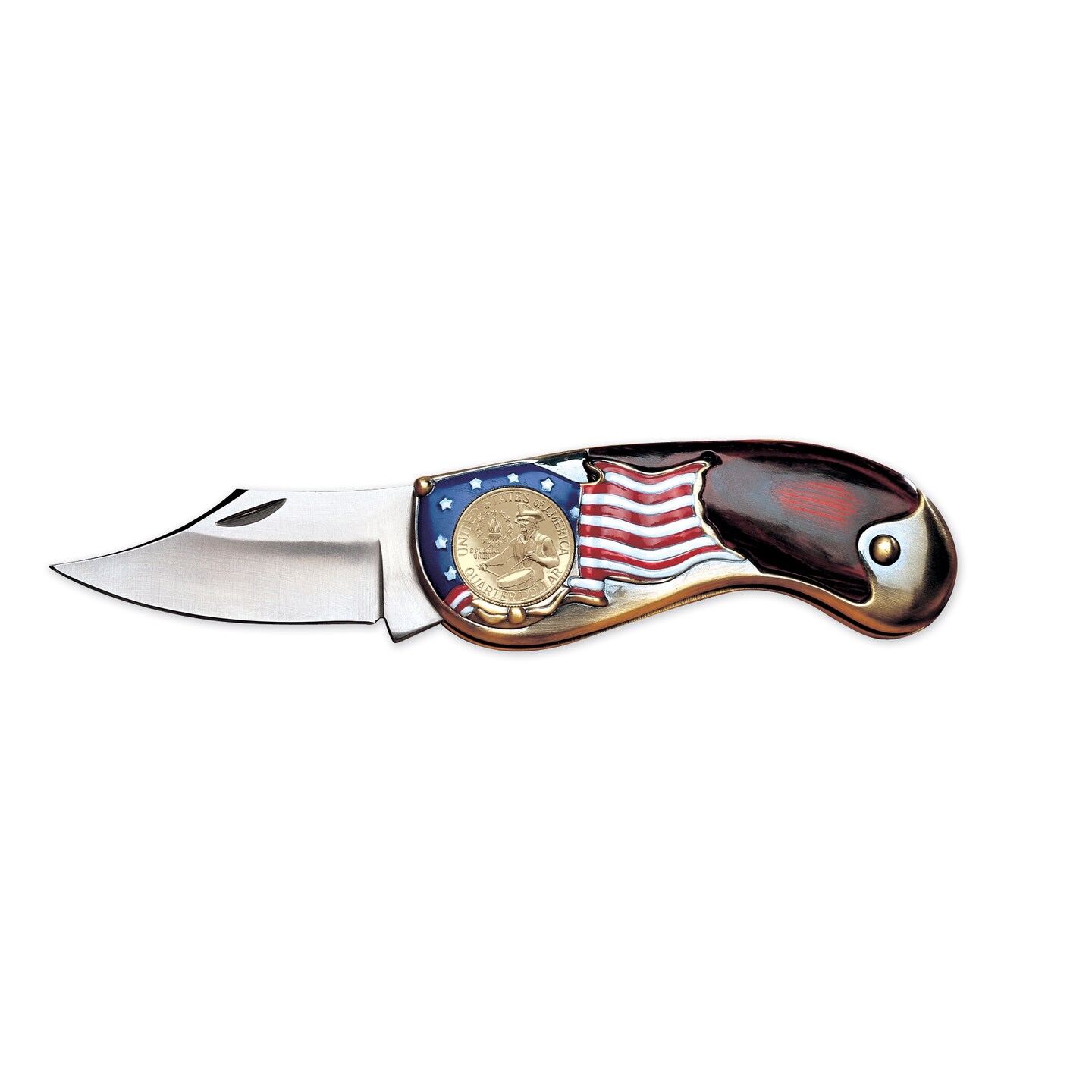 Gold-Layered, Dual-Dated Bicentennial Quarter Pocket Knife