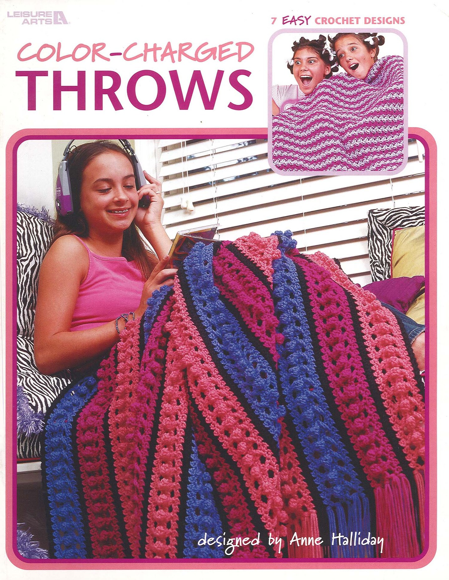 Leisure Arts Color Charged Throws Crochet Book