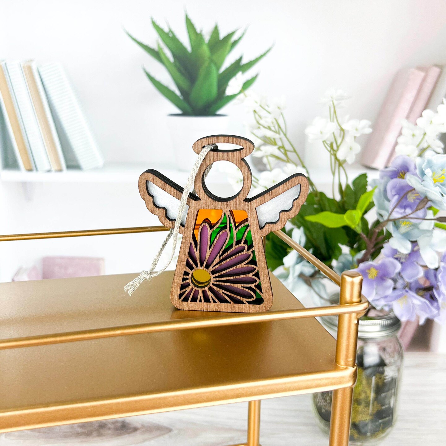 3.5&#x22; Aster Ornament - Handcrafted in Texas - Mother&#x27;s Angels&#xAE; Figurine - Mother&#x27;s Day Gifts