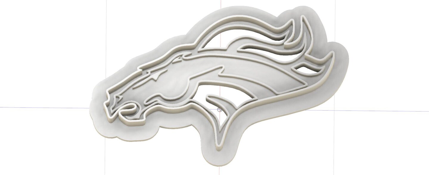3D Printed NFL Denver Broncos Logo Cookie Cutter