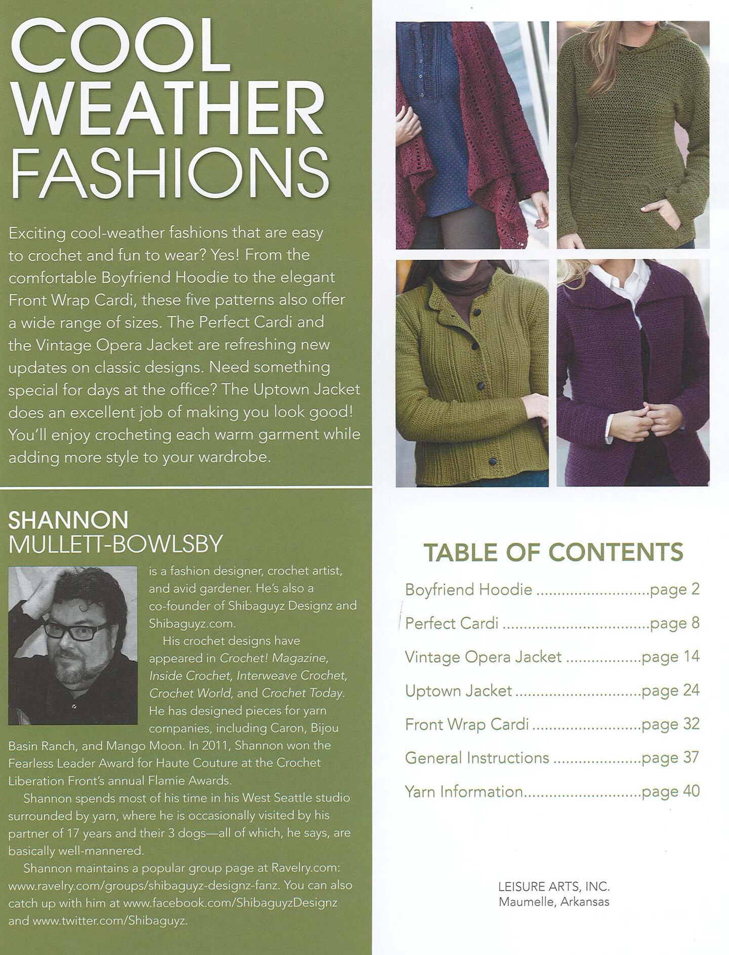 Leisure Arts Cool Weather Fashions Crochet Book