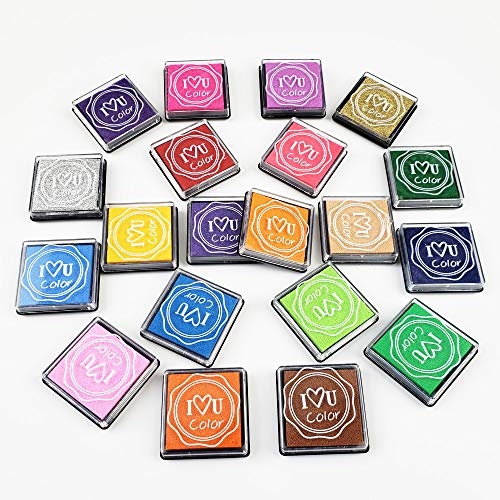 20 Colors Ink Stamp Pads, Washable Craft Stamp Pad DIY Color for Rubber Stamps, Paper, Scrapbooking, Wood Fabric, Best DIY Gift for Kids &#x2013; Gtlzlz