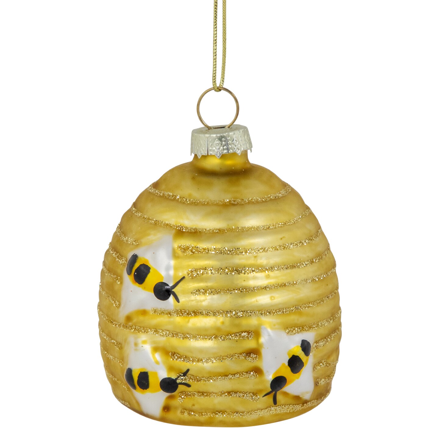 Northlight 2.75&#x22; Glittered Beehive Glass Christmas Ornament