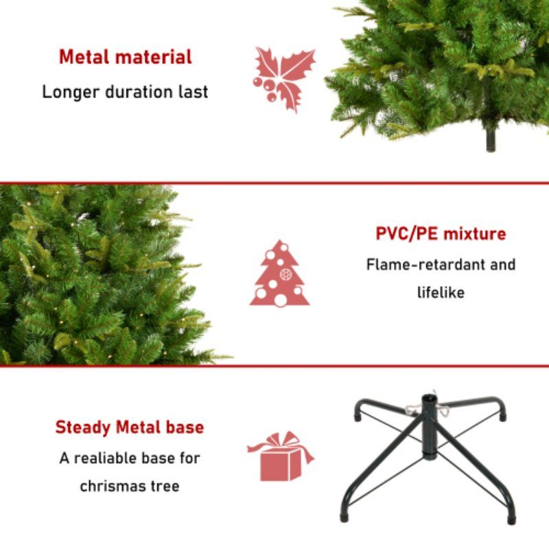 6 -foot artificial Christmas tree with  no light, no light hinged cloud fir PVC/PE Christmas tree, suitable for indoor and outdoor