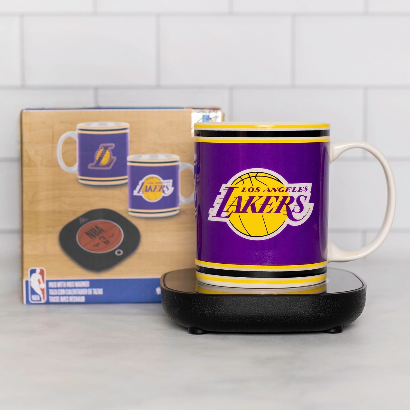 Uncanny Brands NBA Los Angeles Lakers Logo Mug Warmer Set