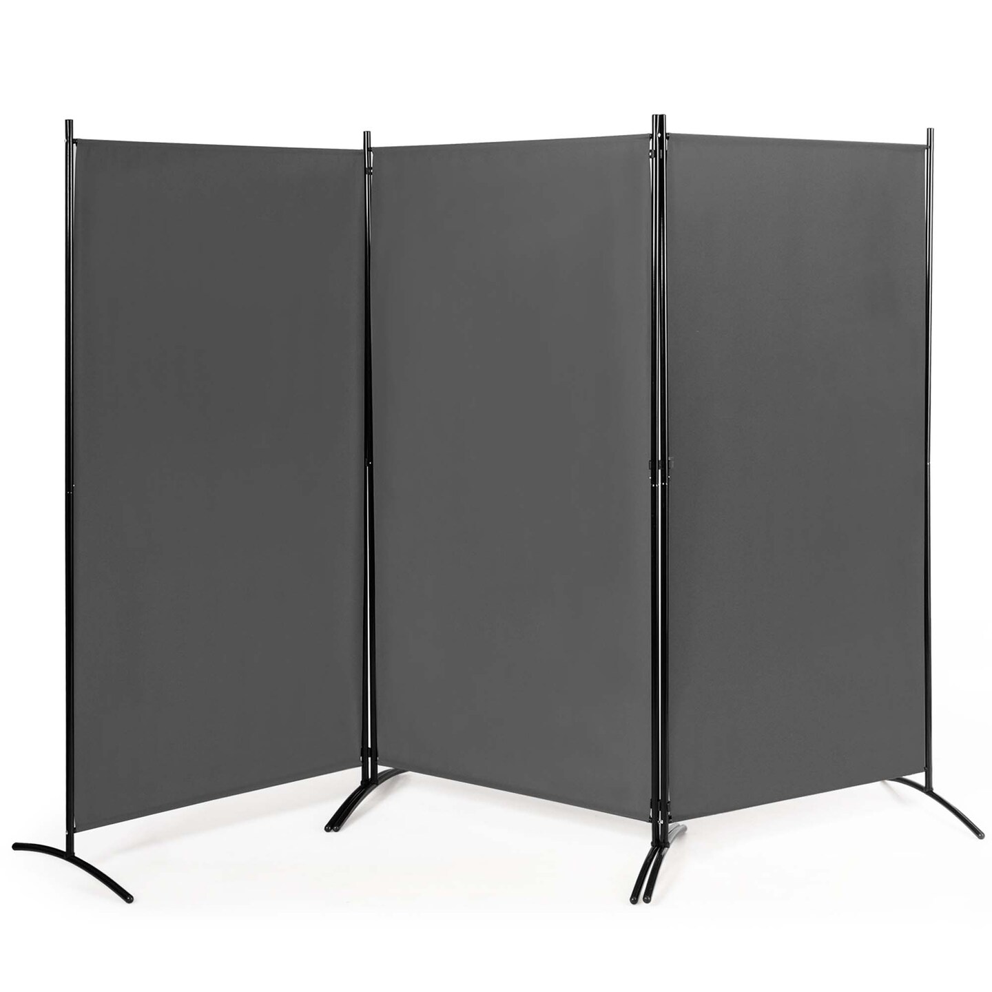 Costway 3-Panel Room Divider Folding Privacy Partition Screen for Office Room White\Black\Brown