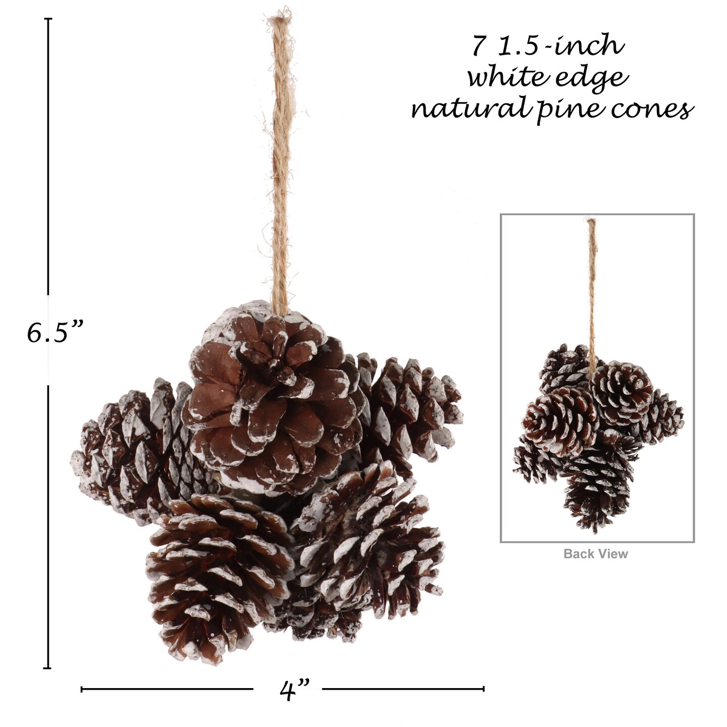 4" White Edge Pine Cone Clusters - Set of 12, Lifelike Artificial Design, Perfect for Wreaths, Trees & Holiday Crafts - Christmas Décor Accent, Floral Home by Artificial Flowers