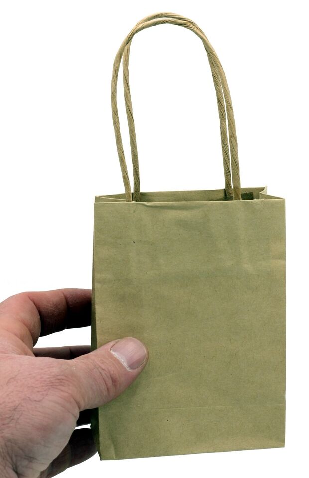 Small Kraft Paper Gift Handle Bags -100 bags.