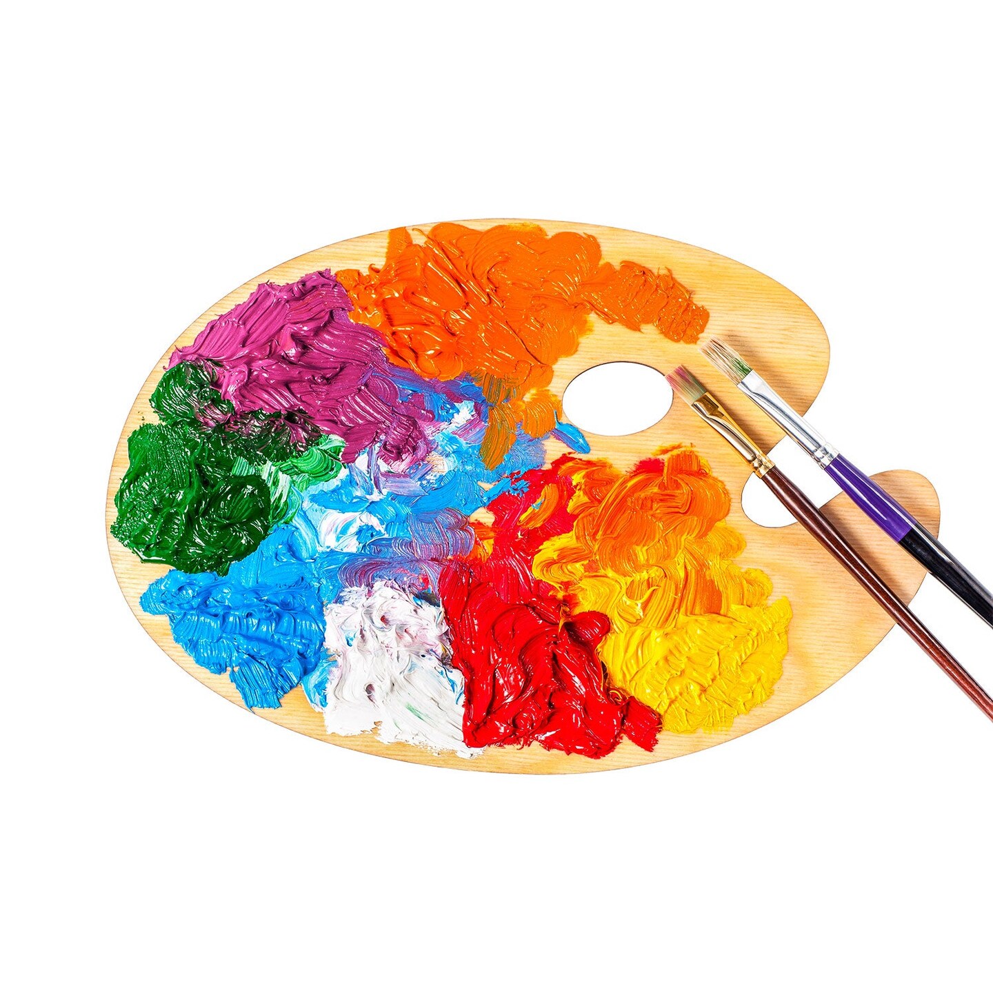 18-Well Portable Paint Palette with Lid, 2 Paint Brushes, 10