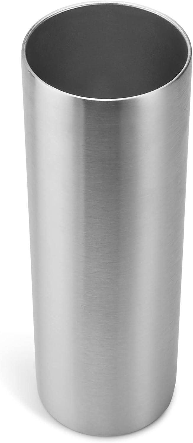 MakerFlo 30 oz Skinny Tumbler, Stainless Steel Slim Insulated Travel Tumbler with Splash Proof Lid and Straw