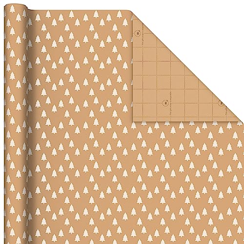 Hallmark Minimalist Christmas Wrapping Paper with Cut Lines on Reverse