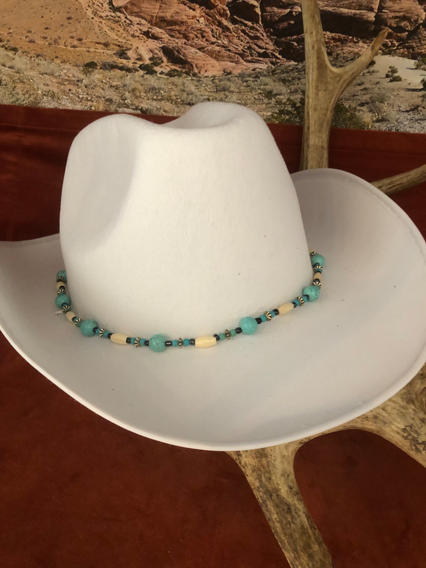 Custom beaded hatband 5023