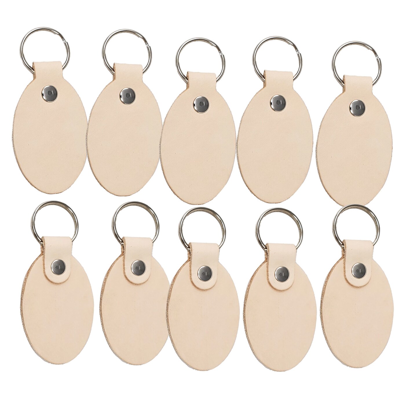 2 Sided Leather Key Chains 10 Pack-Customize it for Promotional Gifts, Fundraising, Events, Wedding - Engrave on Both Sides