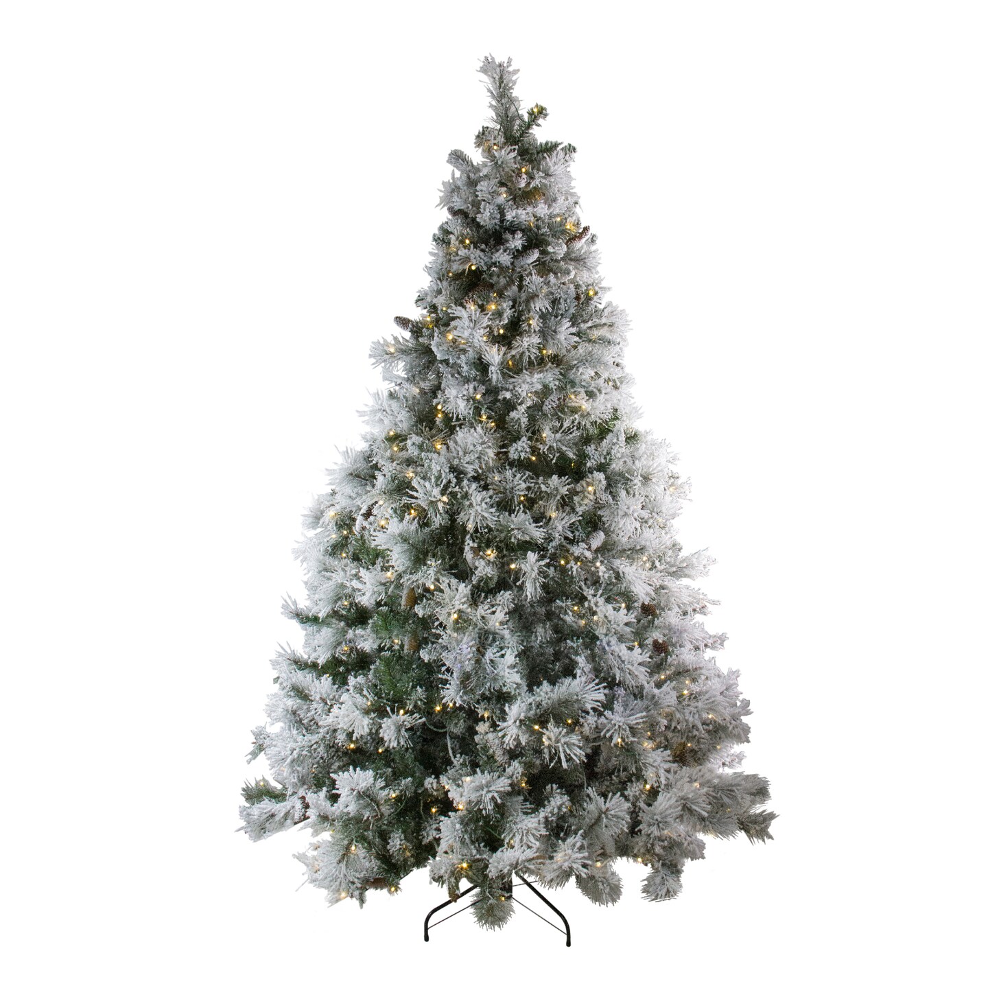 Northlight 7.5' Pre-Lit LED Lights Flocked Victoria Pine Artificial Christmas Tree - Multicolor Light Options
