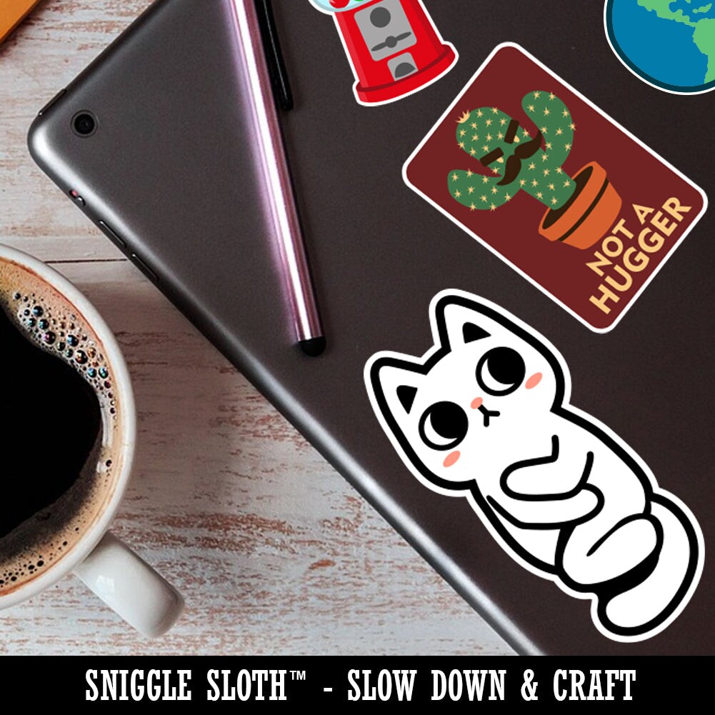 Cat Backside Waterproof Vinyl Phone Tablet Laptop Water Bottle Sticker Set - 5 Pack