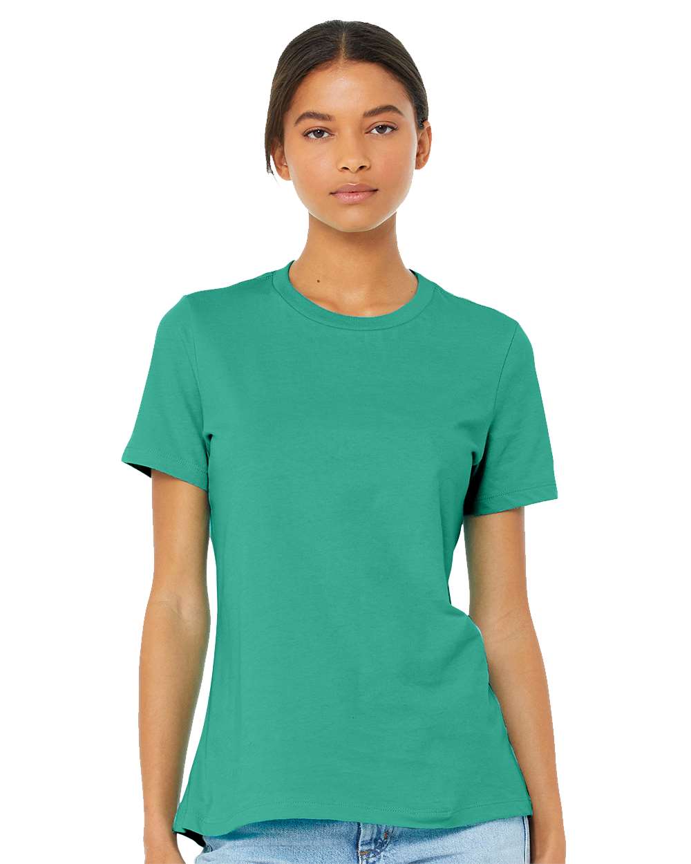 BELLA + CANVAS Women’s Relaxed Crew Neck Short Sleeve Jersey Tee for Everyday & Custom Print Fashion Top