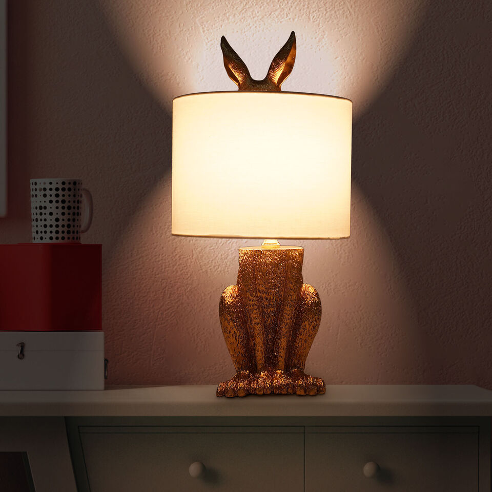 Kitcheniva Modern Table Lamp Rabbit Golden Lamp Desk Light Office Bedroom Durable