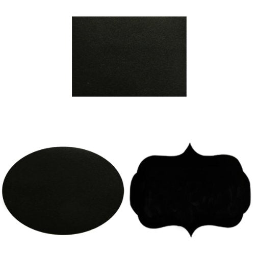 Wrapables Set of 36 Chalkboard Labels / Chalkboard Stickers- 3.5&#x22; x 2.5&#x22; Oval, Rectangle, and Fancy Frame