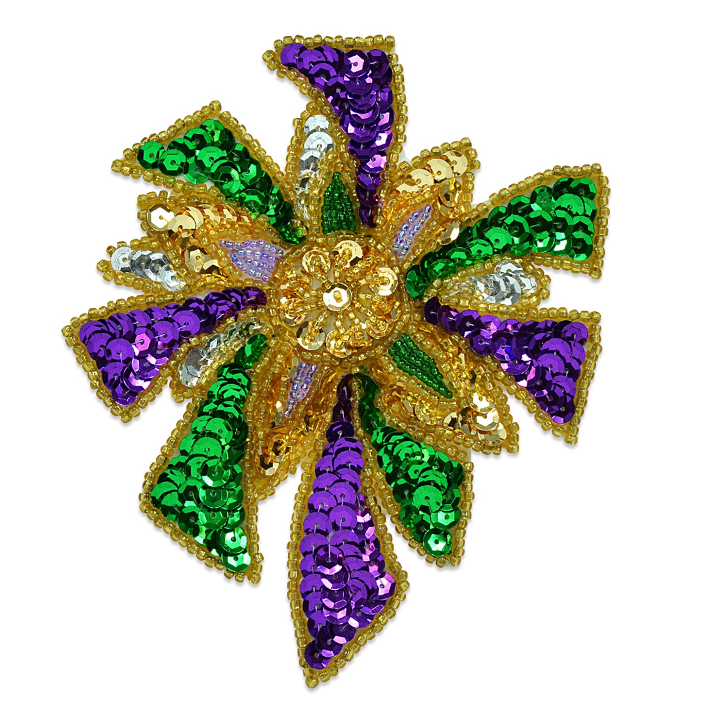 5 3/4&#x22; x 5 Mardi Gras Sequin Applique/Patch
