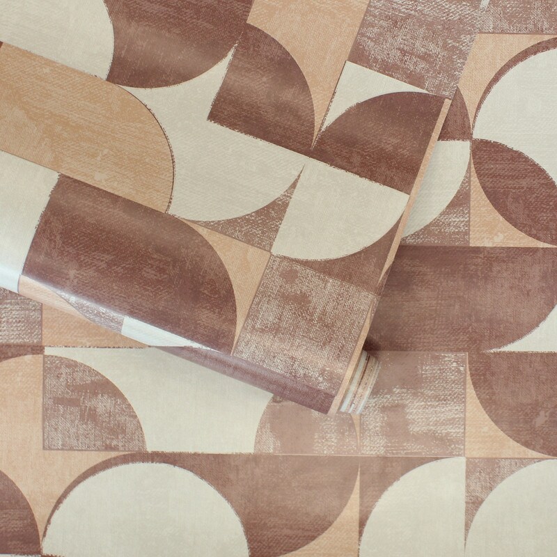 Tempaper Composed Shapes Peel and Stick Wallpaper Redwood
