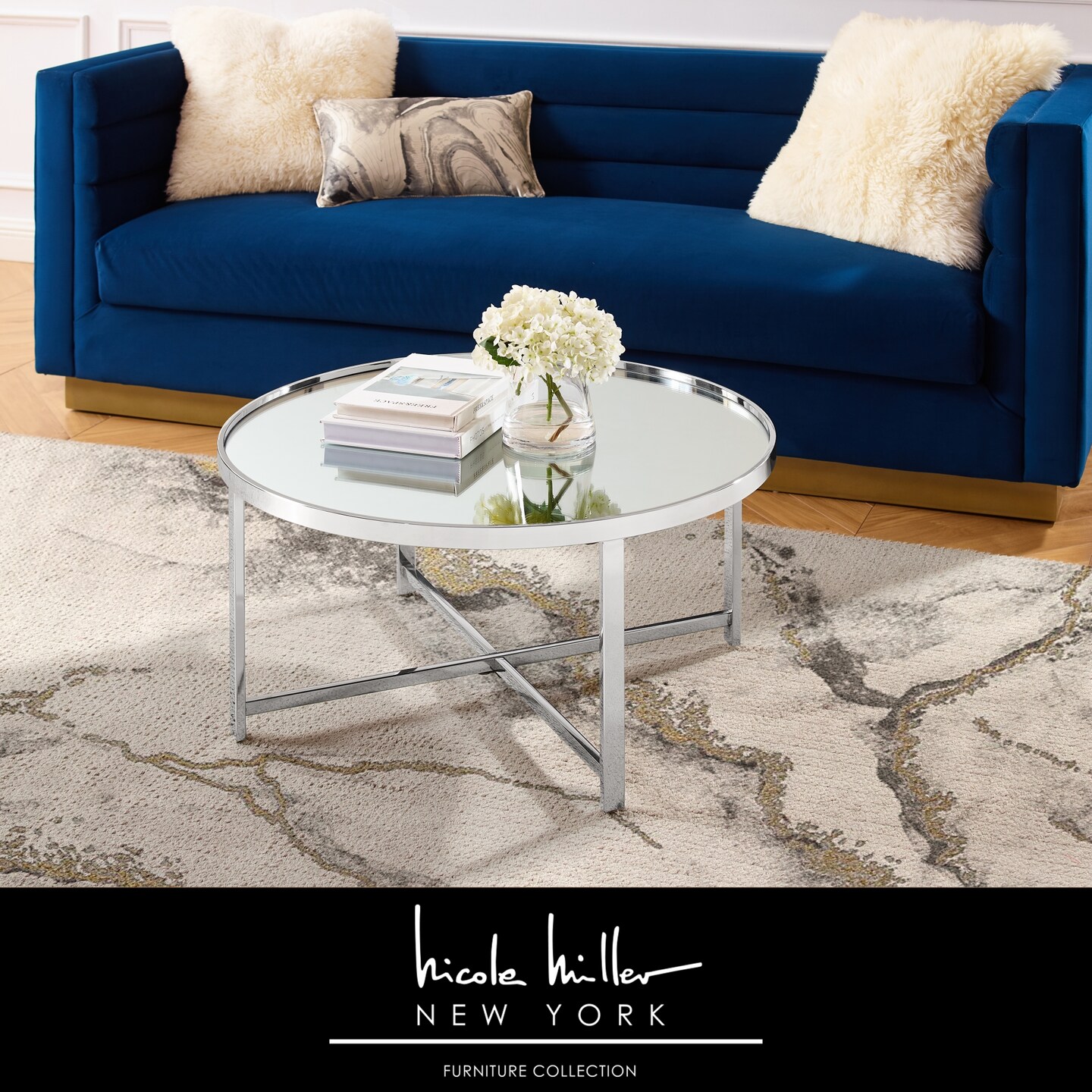 Kamia Coffee Table With Mirrored Top