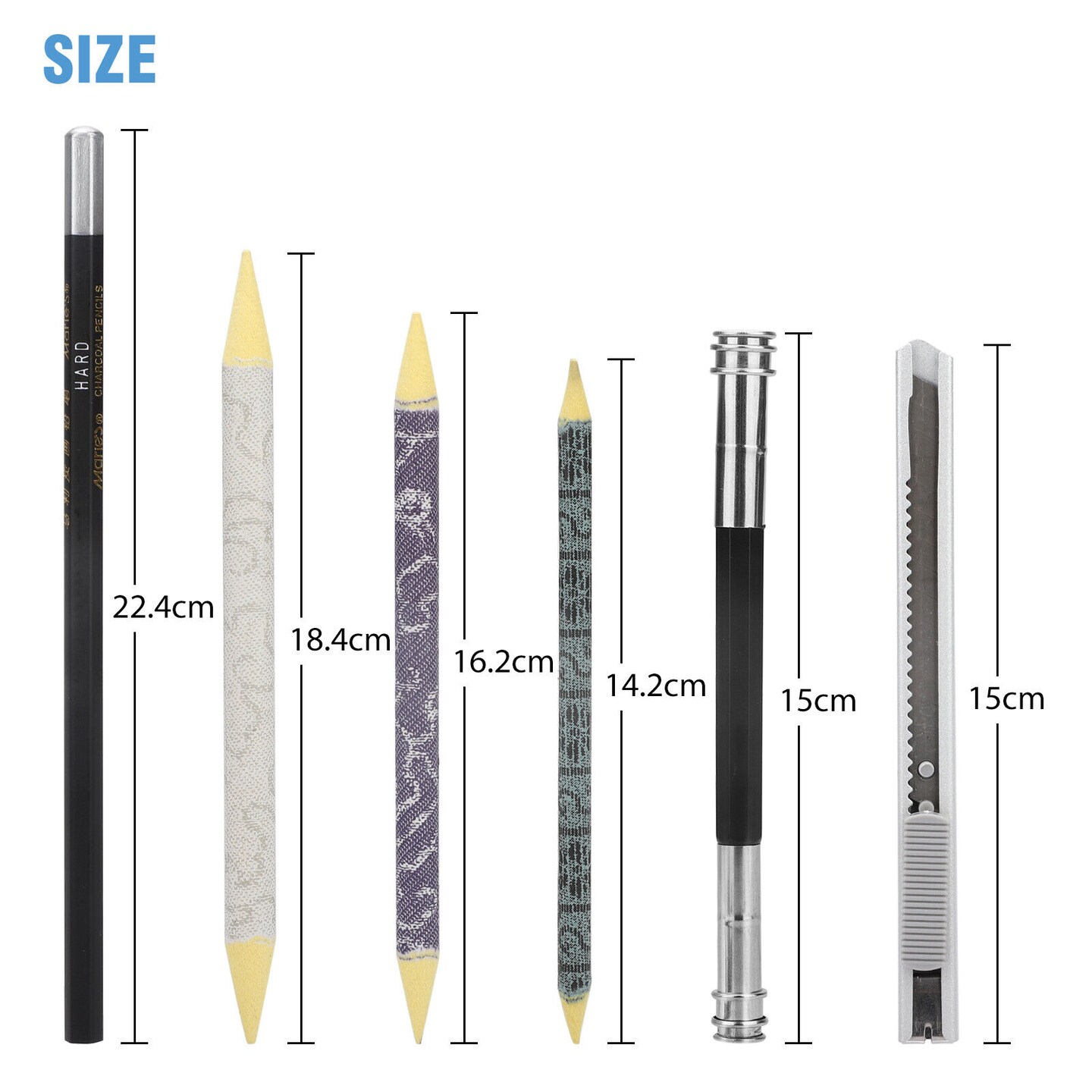 22Pcs Professional Sketch Pencils+Charcoal