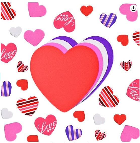 20 colorful foam hearts and 300 self-adhesive heart foam stickers for Valentine&#x27;s Day DIY craft supplies.