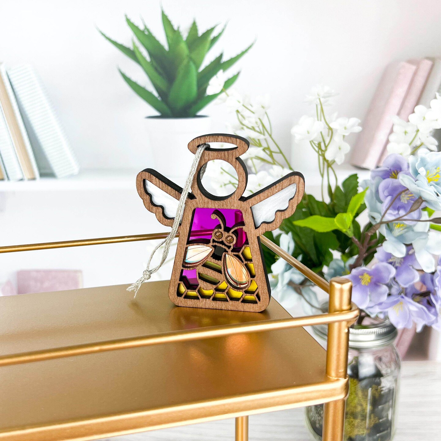 3.5&#x22; Honey Bee Ornament - Handcrafted in Texas - Mother&#x27;s Angels&#xAE; Figurine - Mother&#x27;s Day Gifts