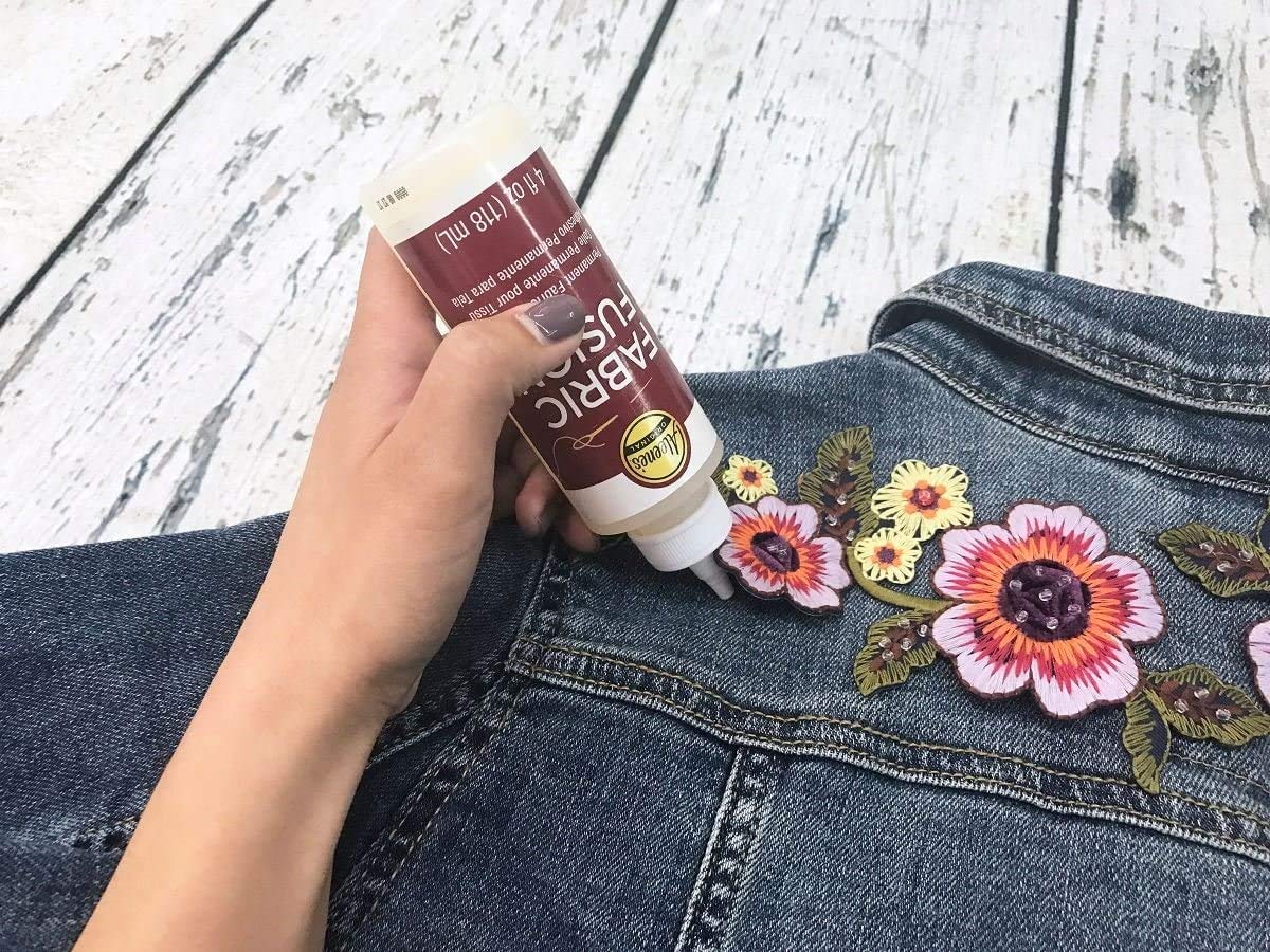 Fabric Fusion Fabric Glue Permanent Clear Washable 2oz for Patches, Rug Glue, Clothing Glue, No Sew Fabric Glue with Pixiss Art Dotting Stylus Pens 5 pcs Set