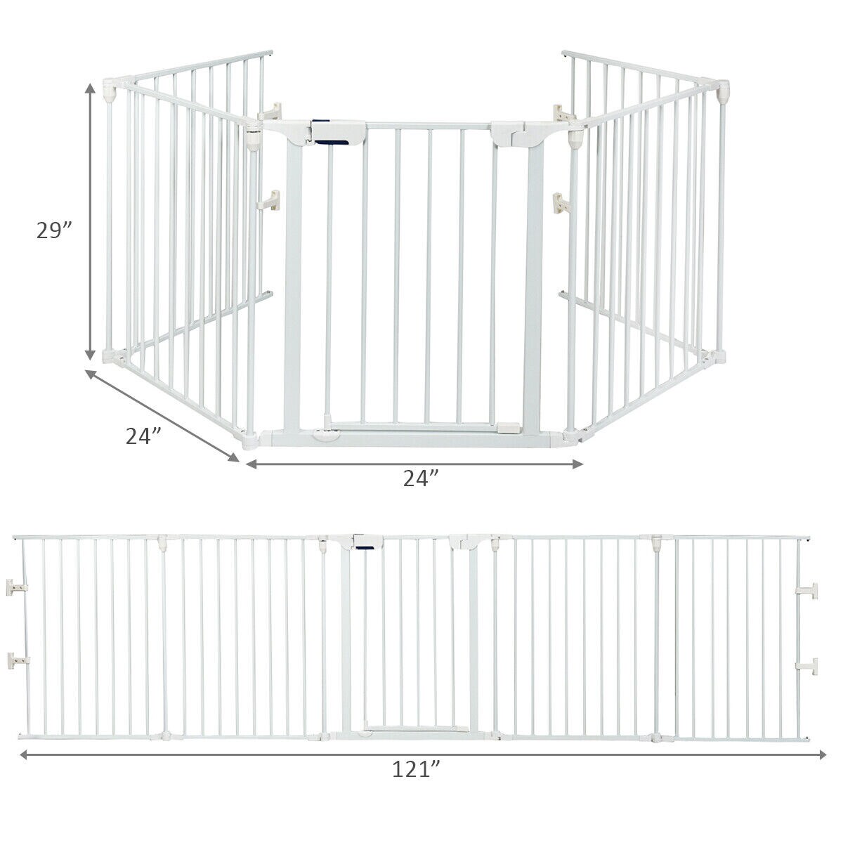 Panel Adjustable Wide Fireplace Fence