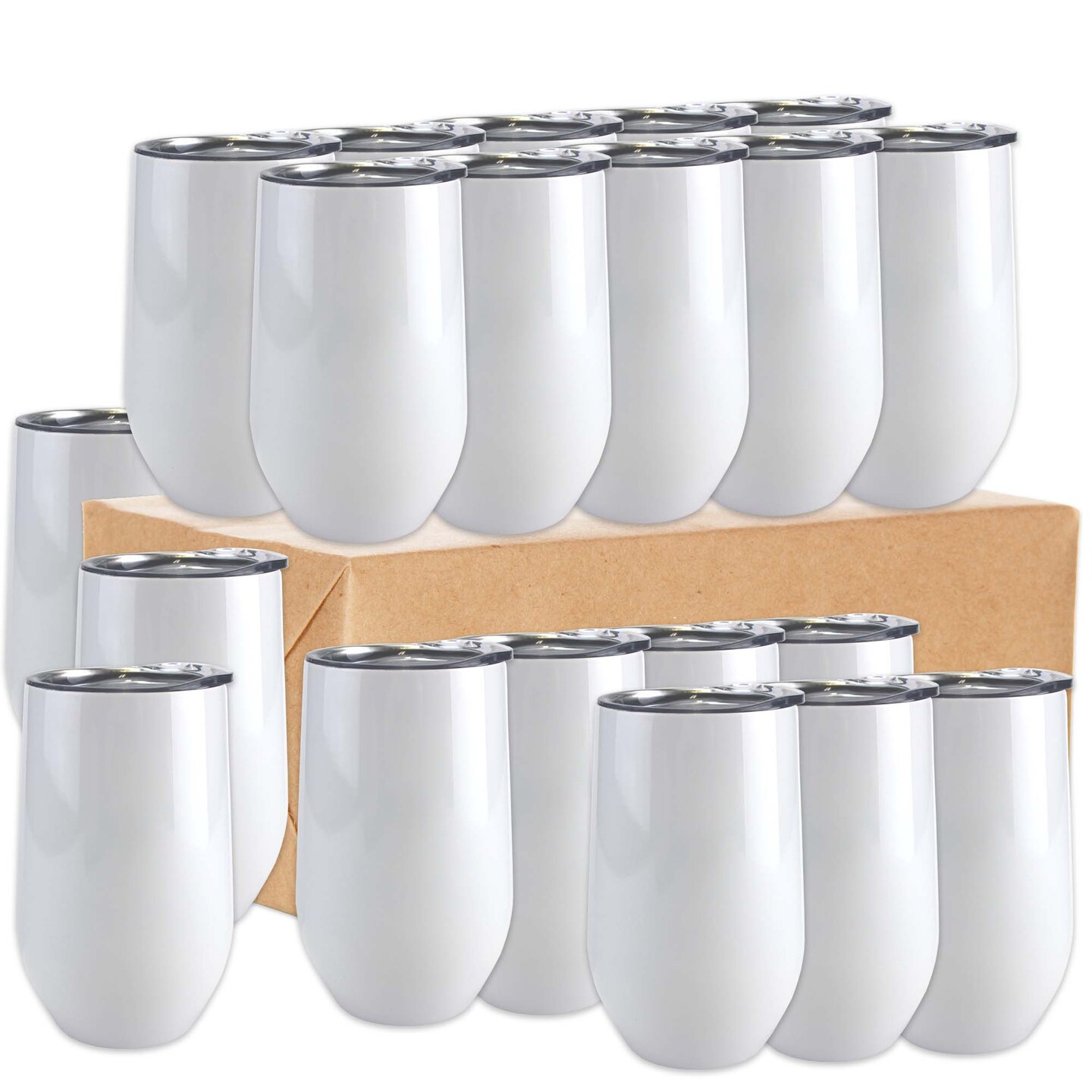 Sublimation Wine Tumbler Travel Mug Blank with Clear SnapOn Lid for