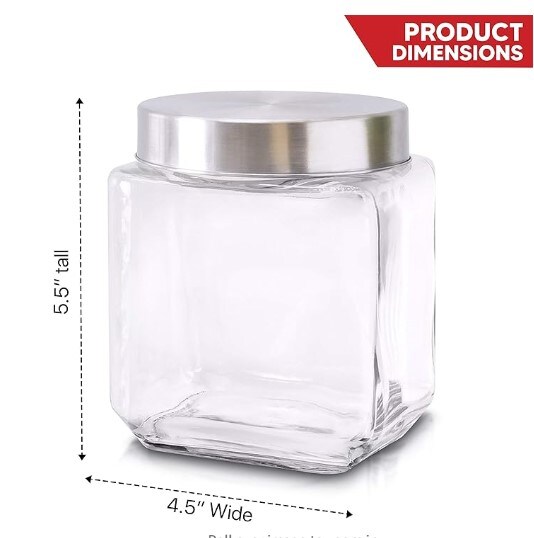 45 oz Amber Glass Storage Jar with Airtight Glass Lids,Vintage Embossed Glass Food Container,Decorative Kitchen Canister Organizer for Candy, Flour, Coffee Beans, and Pet Treats