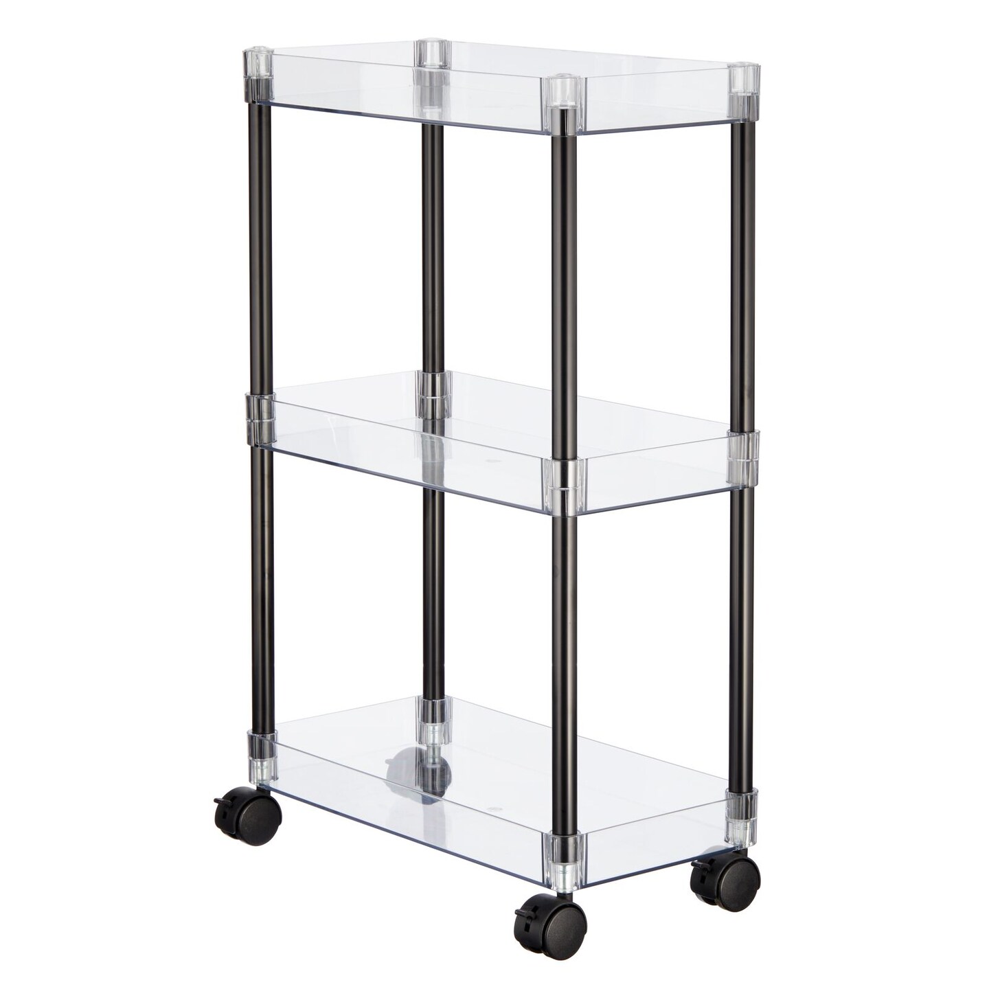 mDesign Slim 3-Tier Portable Household Rolling Cart with Wheels
