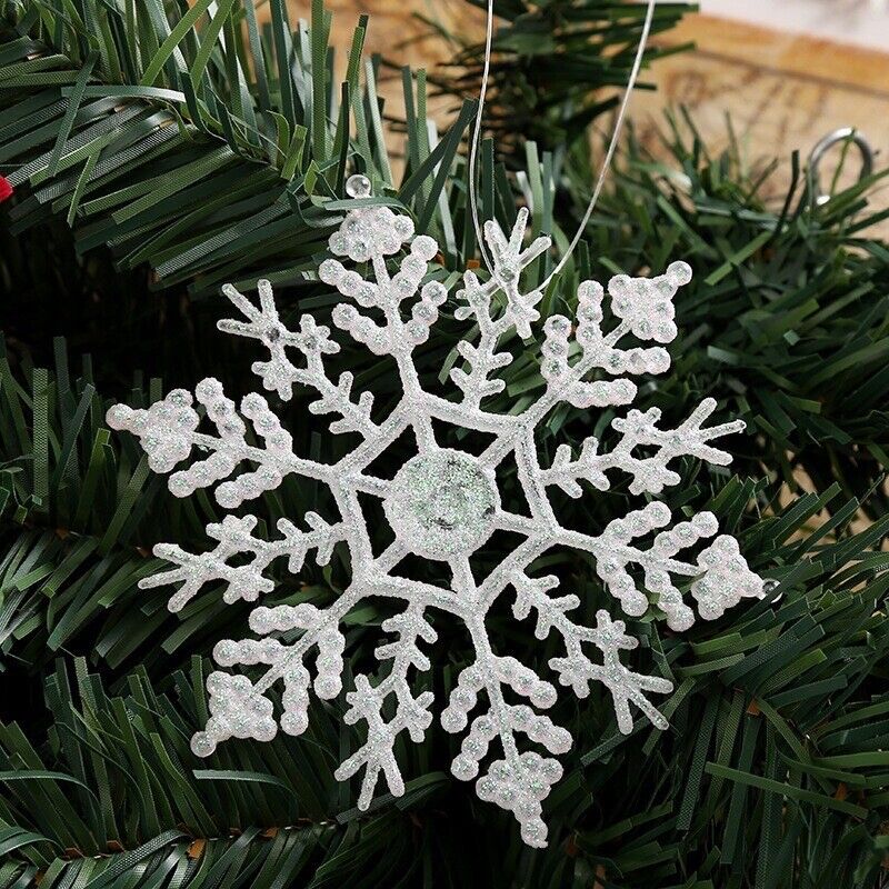 36 Pack Glitter Snowflake Ornaments