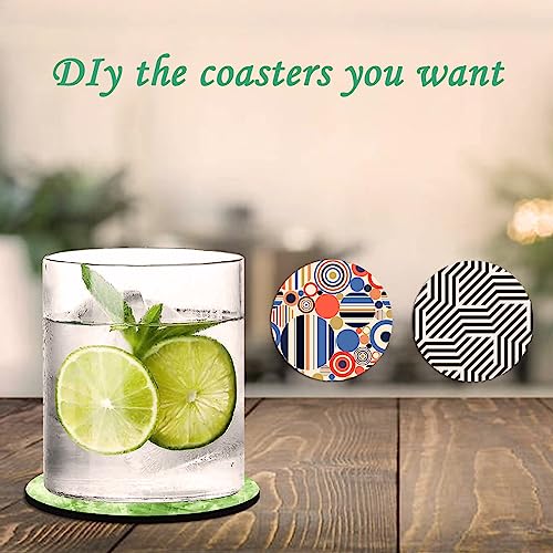 50 Pieces Sublimation Blank Cup Coasters Bulk, 4x4 Inch Round Blank Cup Mat Rubber for Sublimation Transfer Heat Press Printing DIY Crafts